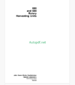 John Deere 686 and 688 Rotary Harvesting Units Technical Manual (TM4585)