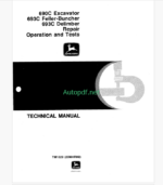 John Deere 690C Excavator 693C Feller-Buncher 693C Delimber Repair Operation and Test Technical Manual (TM1323)