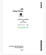 John Deere 699 Cotton Picker Technical Manual (TM1054)