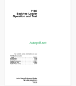 John Deere 710C Backhoe Loader Operation and Test Technical Manual (TM1450)
