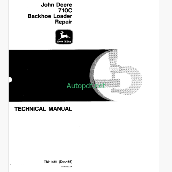 John Deere 710C Backhoe Loader Repair Technical Manual (TM1451)
