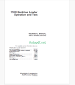 John Deere 710D Backhoe Loader Operation and Test Technical Manual