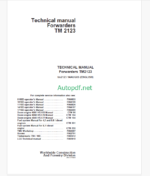Timberjack TM 2123 Forwarders Technical Manual