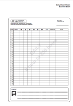 EX1200-7 OPERATOR'S QUICK VISUAL INSPECTION CHECK SHEETS (BACKHOE FRONT)