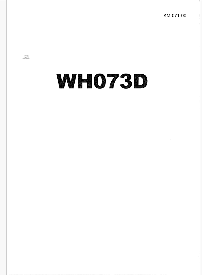 WH073D Service manual