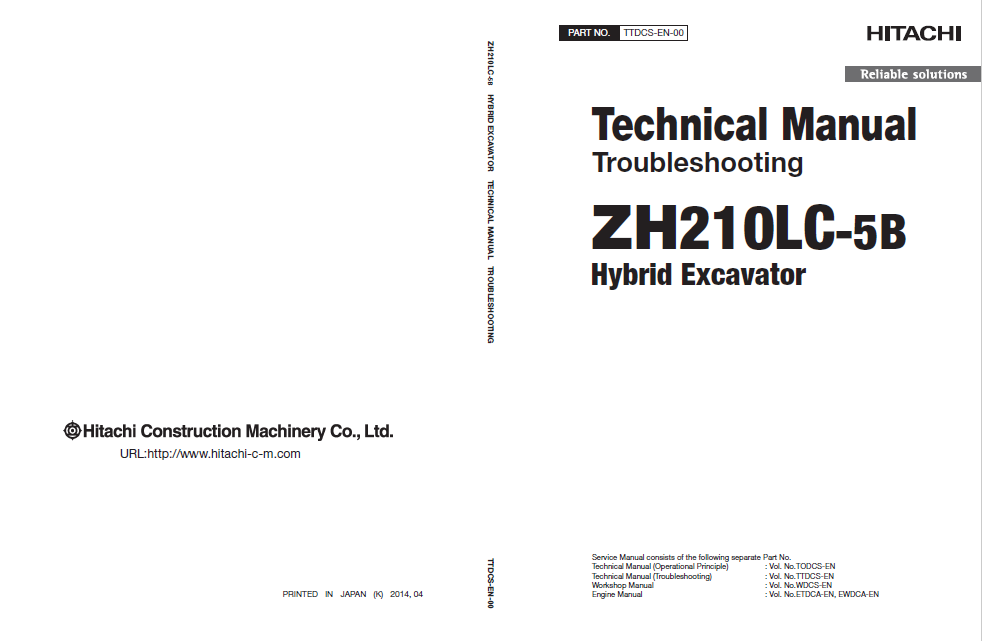 ZH210-5B, ZH210LC-5B Hybrid Excavator - Technical Manual Troubleshooting