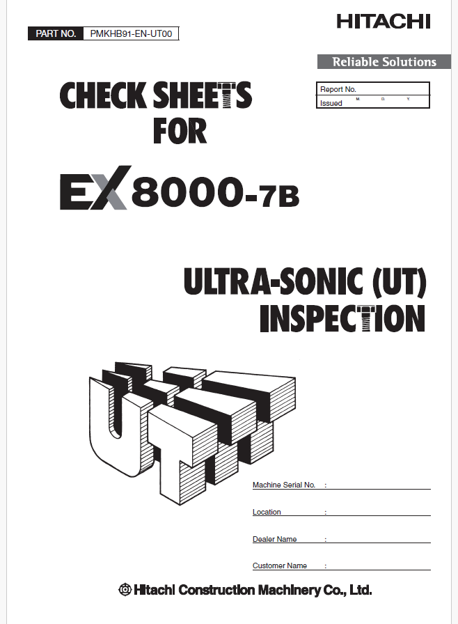 EX8000-7B ULTRA-SONIC(UT) INSPECTION CHECK SHEETS