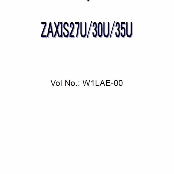ZX27U,ZX30U,ZX35U Workshop manual (Serial No. 007001 and up)