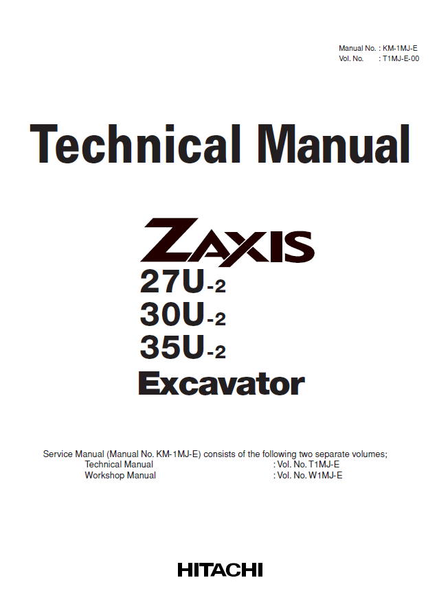ZX27U-2,ZX30U-2,ZX35U-2 Technical manual