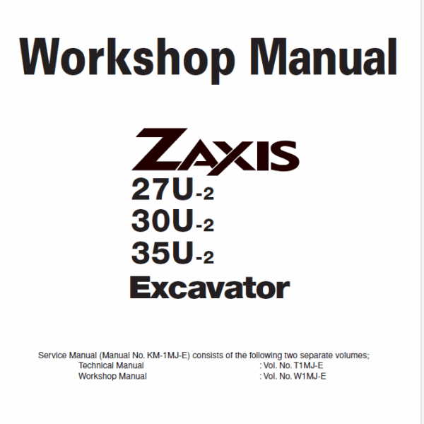 ZX27U-2,ZX30U-2,ZX35U-2 Workshop manual