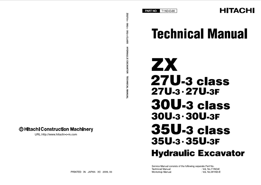 ZX27U-3,ZX27U-3F,ZX30U-3,ZX30U-3F,ZX35U-3,ZX35U-3F Technical Manual