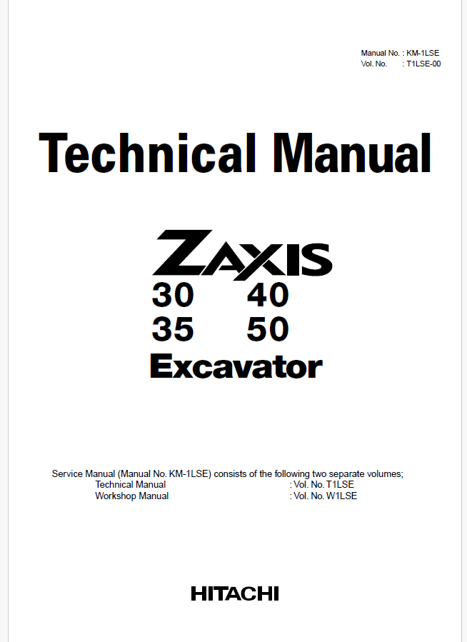 ZX30,ZX35,ZX40,ZX50 Technical manual