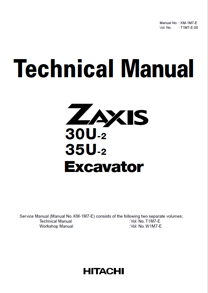 ZX30U-2,ZX35U-2 Technical manual