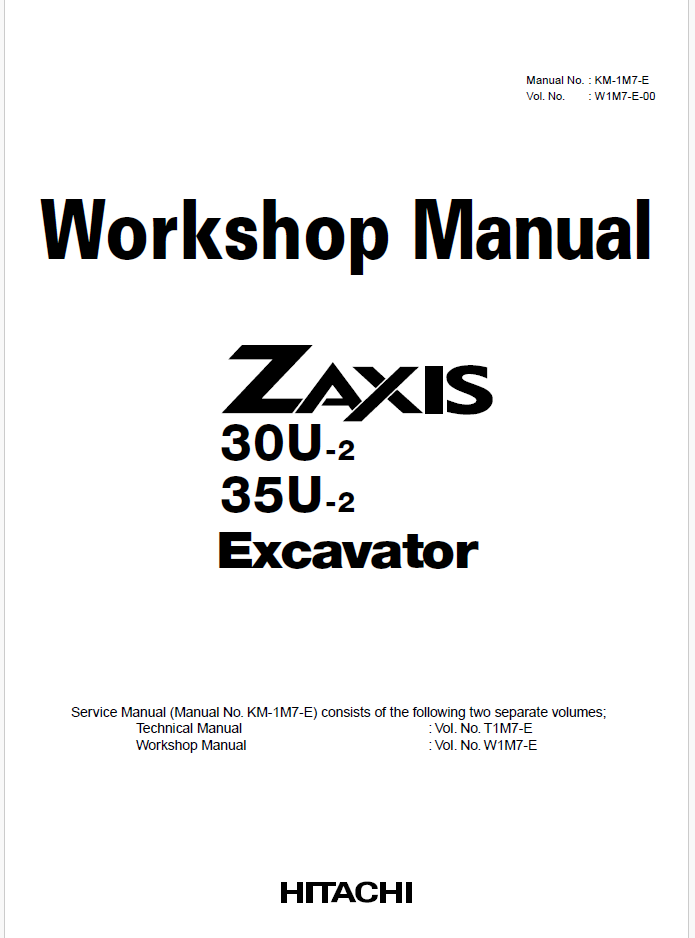 ZX30U-2,ZX35U-2 Workshop manual