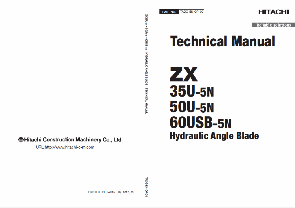 ZX35U-5NZX50U-5NZX60USB-5N Angle Blade Technical Manual