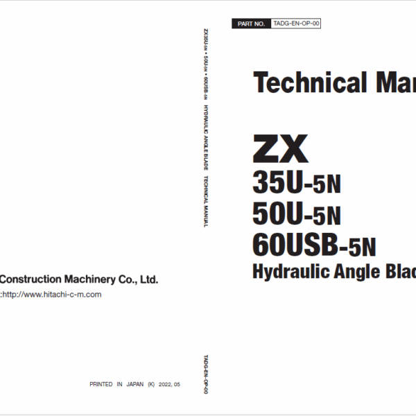 ZX35U-5NZX50U-5NZX60USB-5N Angle Blade Technical Manual