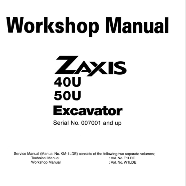 ZX40U,ZX50U Workshop manual (Serial No. 007001 and up)