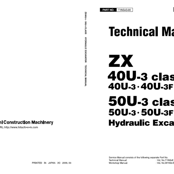 ZX40U-3,ZX40U-3F,ZX50U-3.ZX50U-3F Technical Manual