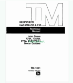 John Deere 770A 770AH 772A and 772AH Motor Graders Technical Manual (TM1361)