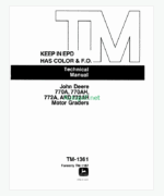 John Deere 770A 770AH 772A and 772AH Motor Graders Technical Manual (TM1361) John Deere 770A 770AH 772A and 772AH Motor Graders Technical Manual (TM1361)