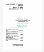 John Deere 770G, 770GP, 772G and 772GP Motor Grader Operation and Test Technical Manual