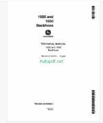 John Deere 1550 and 1650 Backhoes Technical Manual (TM1245)