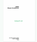 John Deere 1600A Mower-Conditioner Technical Manual (TM1571)