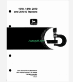John Deere 1640, 1840, 2040 and 2040s Tractors Technical Manual (TM4363)
