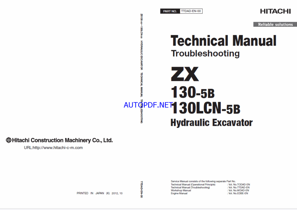 ZX130-5B, ZX130LCN-5B Technical Manual (Troubleshooting)