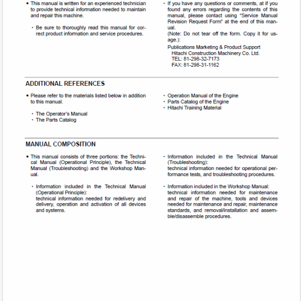 ZX130W Technical manual (Troubleshooting)