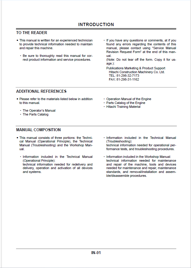 ZX130W Technical manual (Troubleshooting)