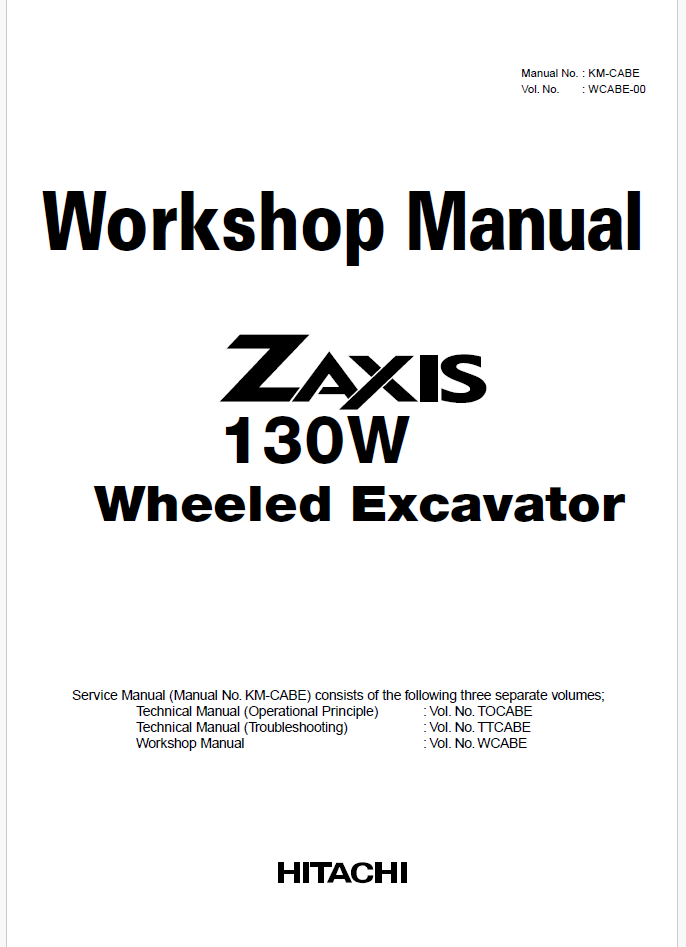 ZX130W Workshop manual