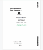 John Deere 4310 and 4310A Beet Harvesters Technical Manual (TM1166)