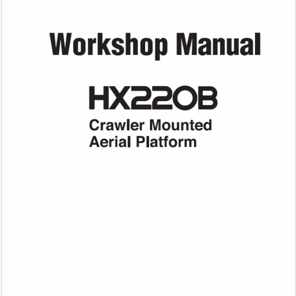 HX220B Workshop manualHX220B Workshop manualHX220B Workshop manual