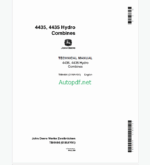 John Deere 4435, 4435 Hydro Combines Technical Manual (TM4464)