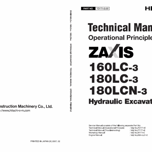 ZX160LC,ZX180LC,ZX180LCN Workshop Manual