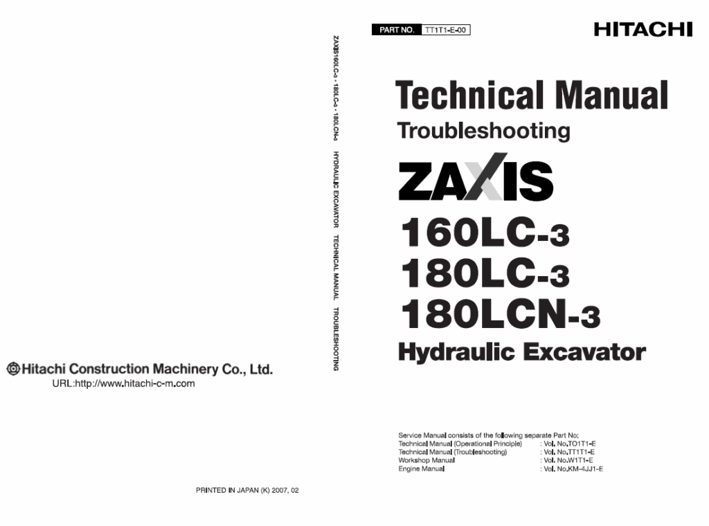 ZX160LC-3,ZX180LC-3,ZX180LCN-3 Technical manual (Troubleshooting)