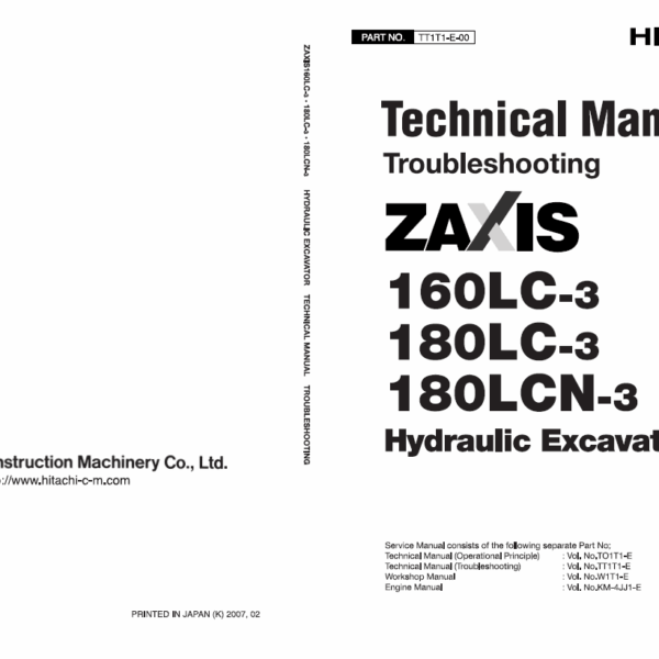 ZX160LC-3,ZX180LC-3,ZX180LCN-3 Technical manual (Troubleshooting)