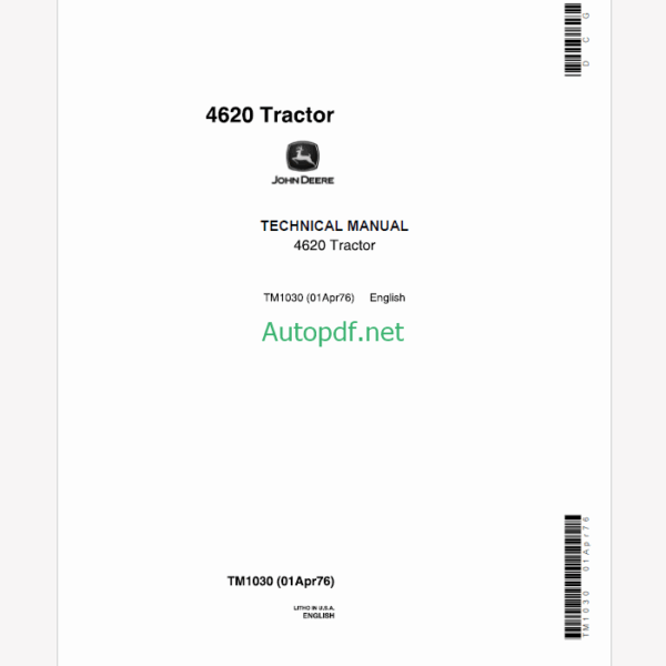 John Deere 4620 Tractor Technical Manual (TM1030)