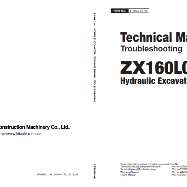 ZX160LC-5G Technical Manual (Troubleshooting)