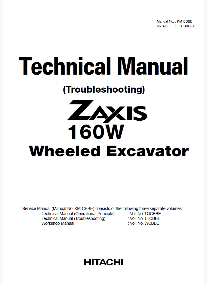 ZX160W Technical manual (Troubleshooting)