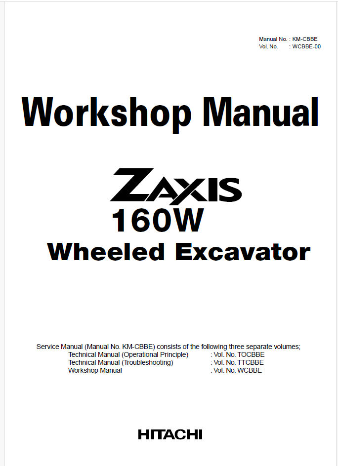 ZX160W Workshop manual