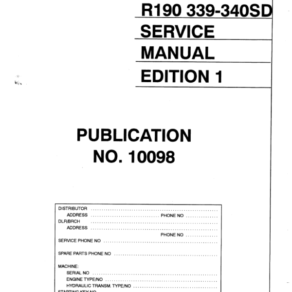 R170, R190 Service Manual