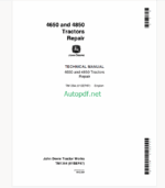 John Deere 4650 and 4850 Tractors Repair Technical Manual (TM1354)