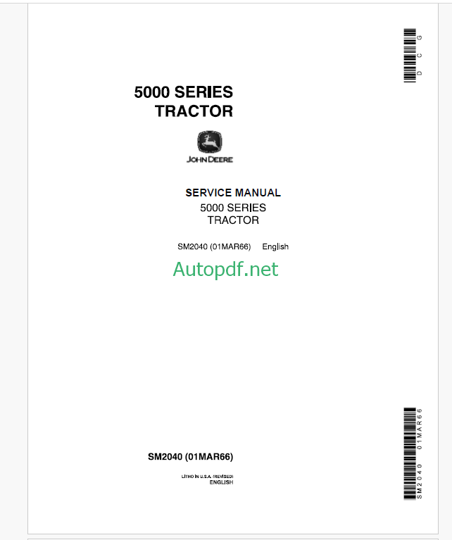 John Deere 5000 Series Tractor Service Manual (SM2040)