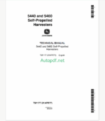 John Deere 5440 and 5460 Self-Propelled Harvesters Technical Manual (TM1177)