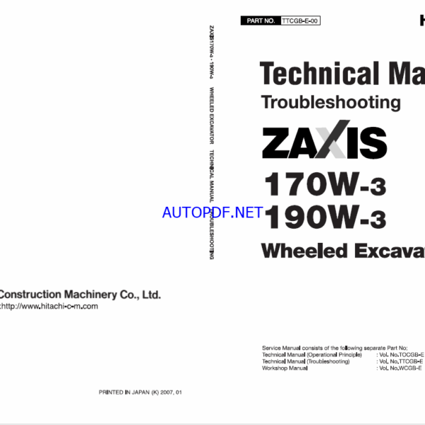 ZX170W-3,ZX190W-3 Technical Manual (Troubleshooting)