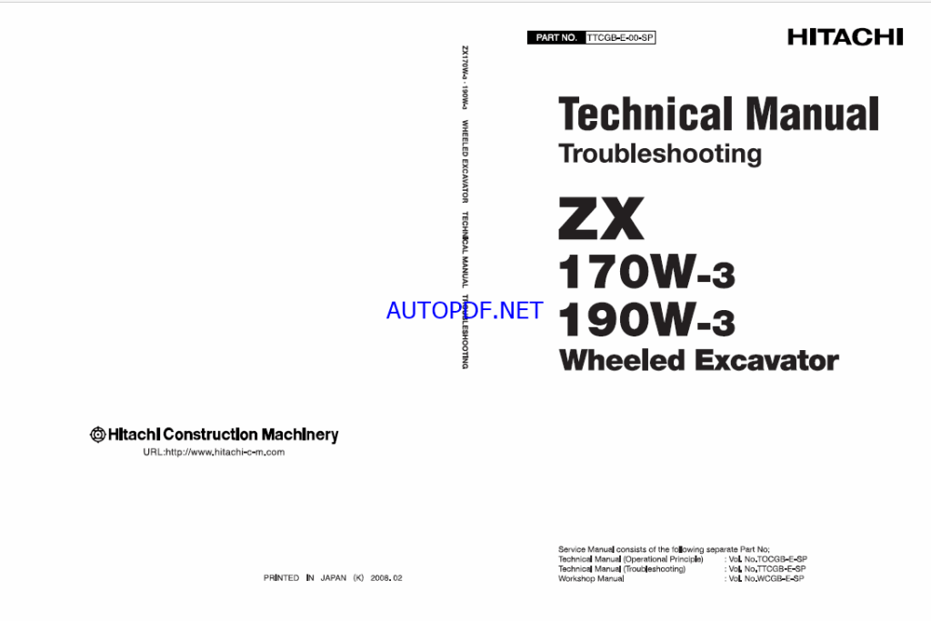 ZX170W-3,ZX190W-3 Technical manual (Troubleshooting) (Use for countrys subject to a EAR control)
