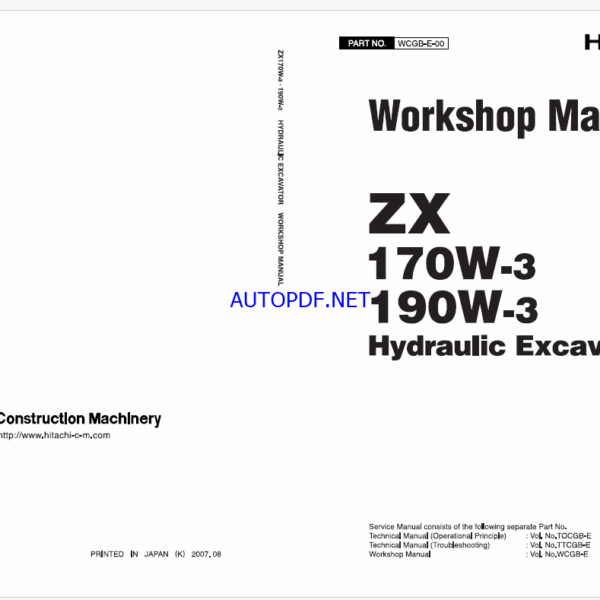 ZX170W-3,ZX190W-3 Workshop Manual