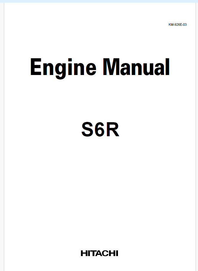 S6R Engine manualS6R Engine manualS6R Engine manual